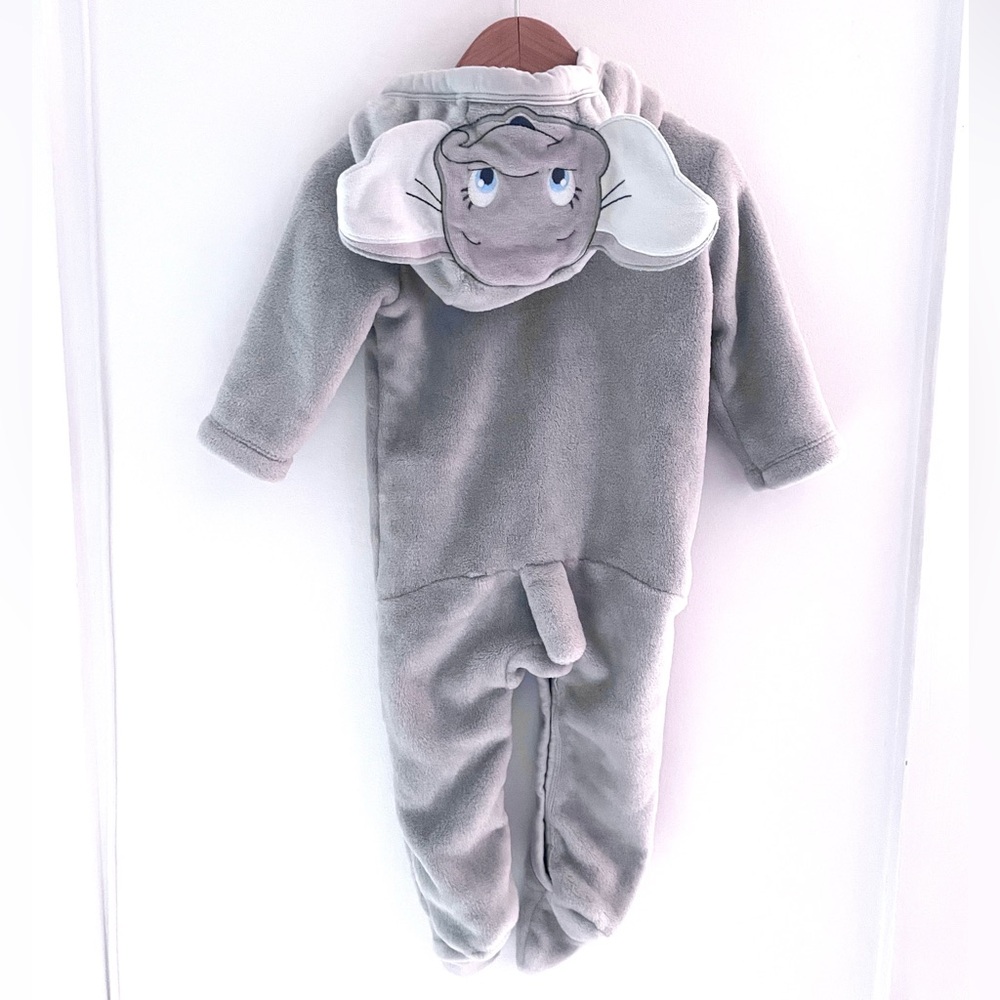 NEW Dumbo Disney Baby Jumpsuit Snowsuit, Dumbo Ears Face Hood, Super Soft Plush